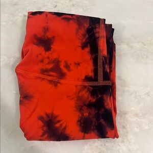 lululemon athletica Red and Black Cropped Pants